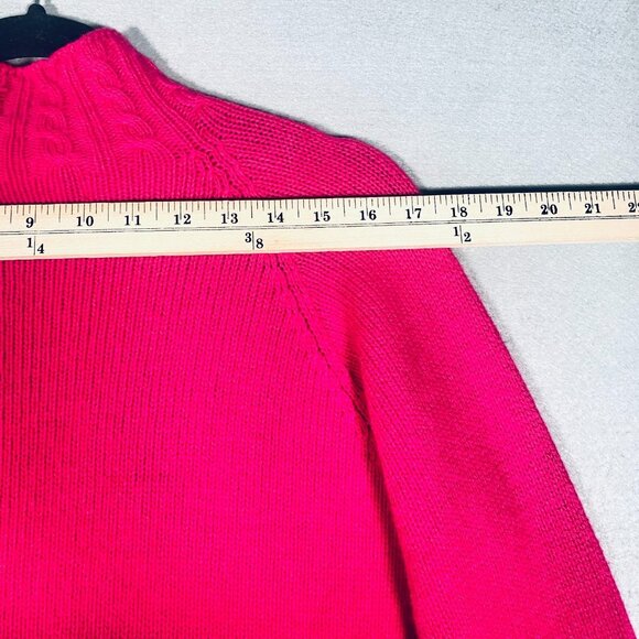 Vintage Scottish Cashmere Sweater Womens S Pink 3/4 Sleeve Mock Neck Pullover - Picture 7 of 11